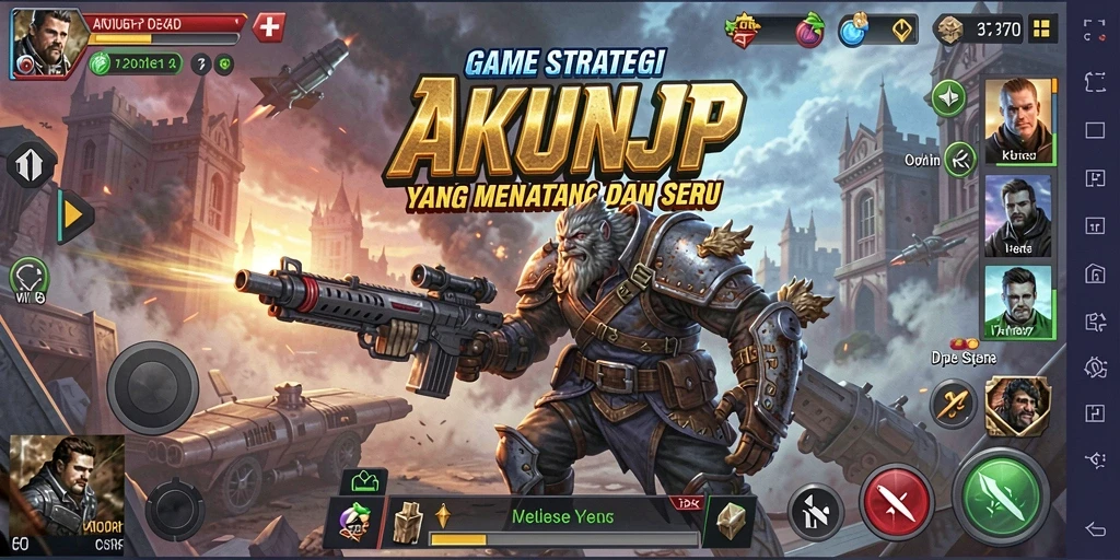 Screenshot gameplay AKUNJP menampilkan aksi strategi yang mendebarkan.