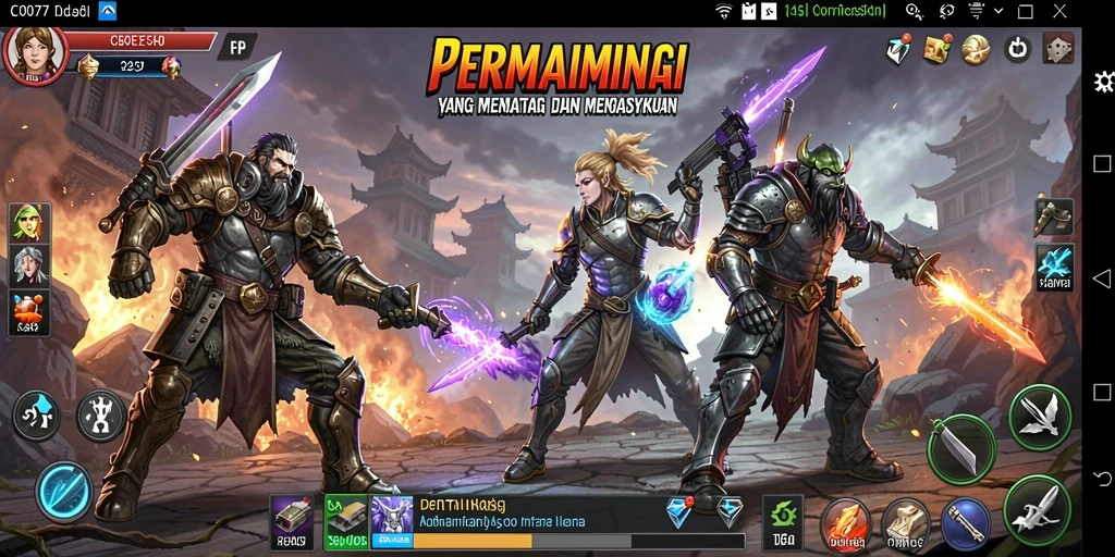 Tampilan menarik dari gameplay strategi C0077 yang mendebarkan.