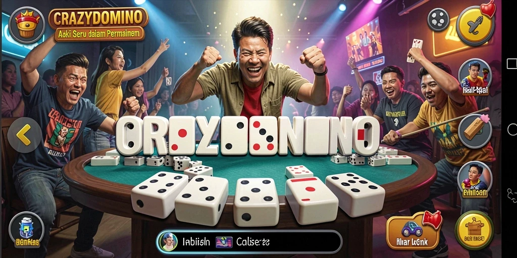 Tampilan gameplay seru dan menegangkan dalam CRAZYDOMINO.