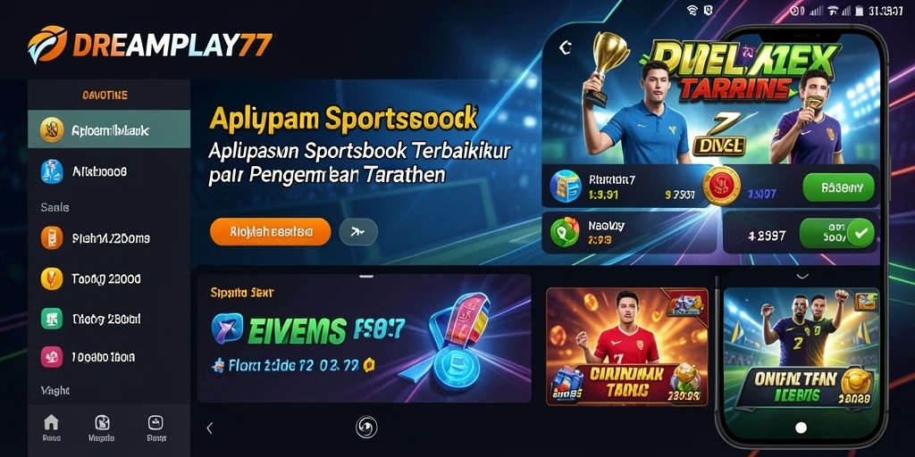 Tampilan gameplay Sportsbook yang menarik dan informatif.