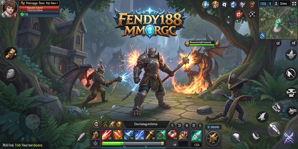 Gameplay FENDY188 menampilkan pertarungan seru dengan monster dan pemain lain.