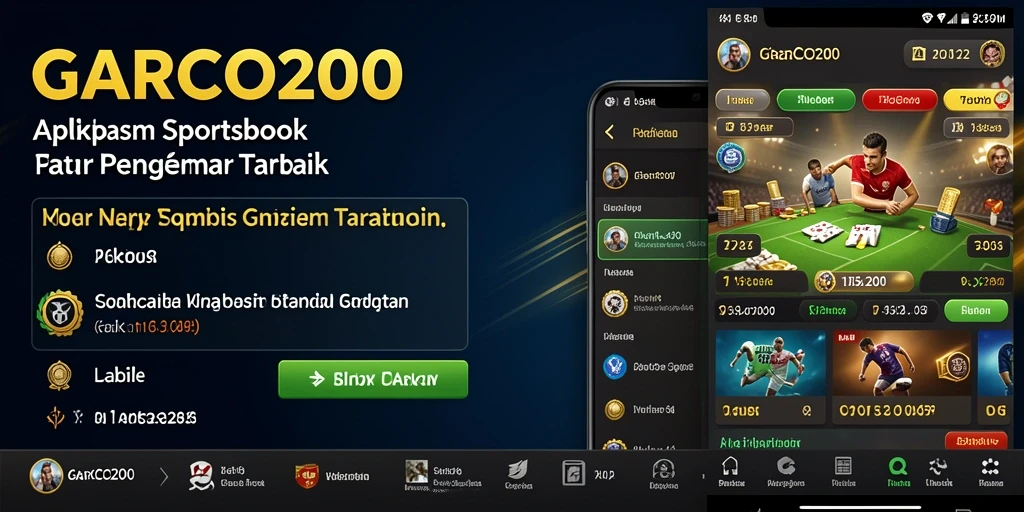 Tampilan gameplay GARCO200 dengan berbagai pilihan taruhan olahraga.