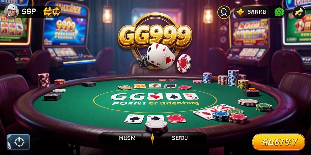 Screenshot GG999 menunjukkan momen seru permainan Poker.