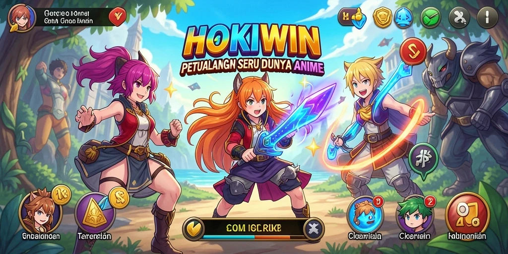Tampilan grafis menawan dari gameplay HOKIWIN dengan karakter Anime favorit.