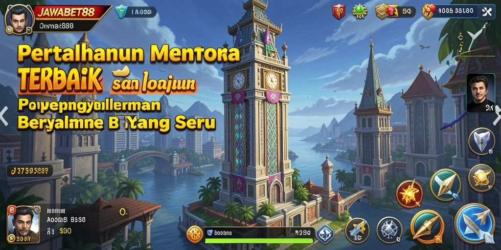 Screenshot gameplay <strong>JAWABET88</strong> menampilkan pertahanan menara yang dinamis dan strategis.