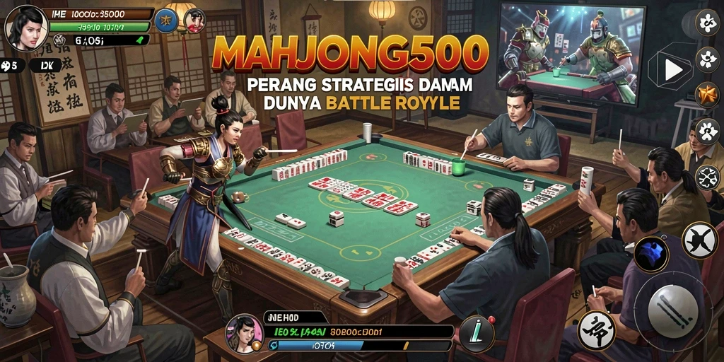 Tampilan gameplay MAHJONG500 yang seru dan intens dalam pertempuran Battle Royale.