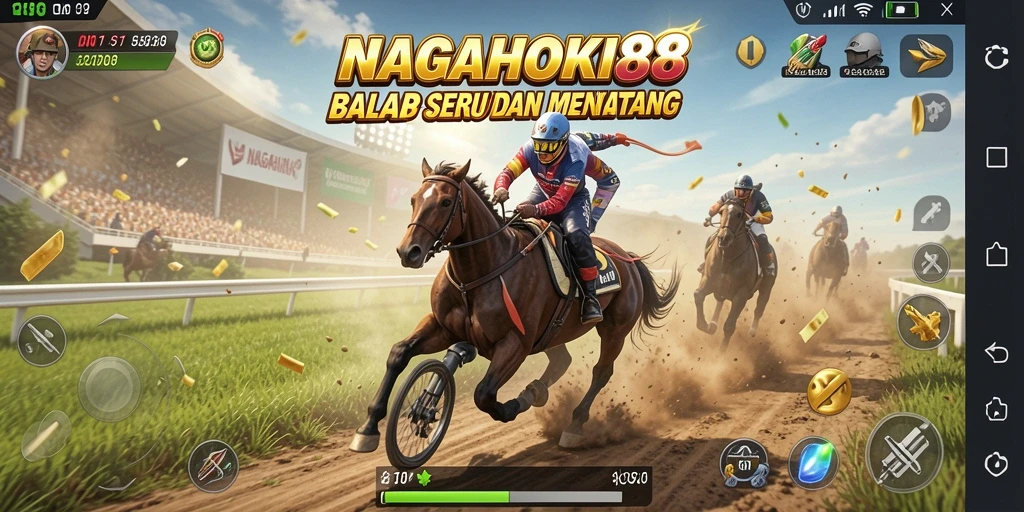 Screenshot menampilkan aksi balap seru di NAGAHOKI88.