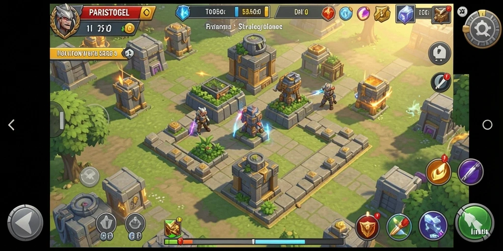 Gameplay seru di PARISTOGEL dengan strategi Tower Defense yang mendebarkan.