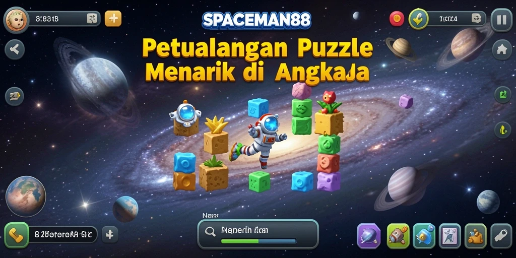 Screenshot gameplay SPACEMAN88 menampilkan berbagai puzzle menantang di luar angkasa.