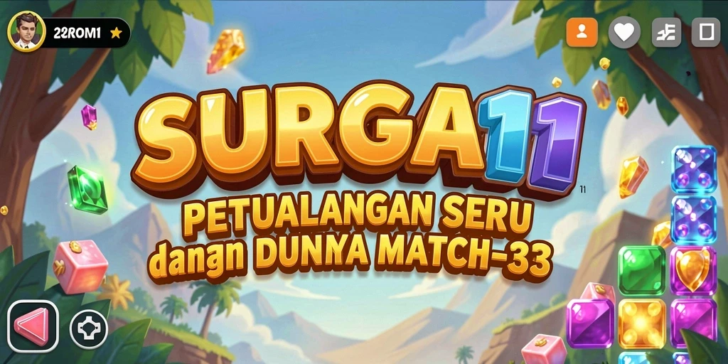 Tampilan menarik dari gameplay seru SURGA11 Match-3.